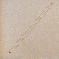 0.51 Ct. Ruby Accent Stones Necklace, 14K Yellow Gold Image