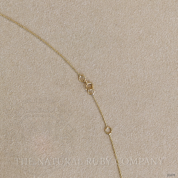 0.51 Ct. Pinkish Red Ruby and Natural Diamond Accent Stones Necklace, 14K Yellow Gold