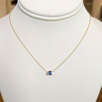 0.42 Ct. Sapphire 14K Yellow Gold necklace