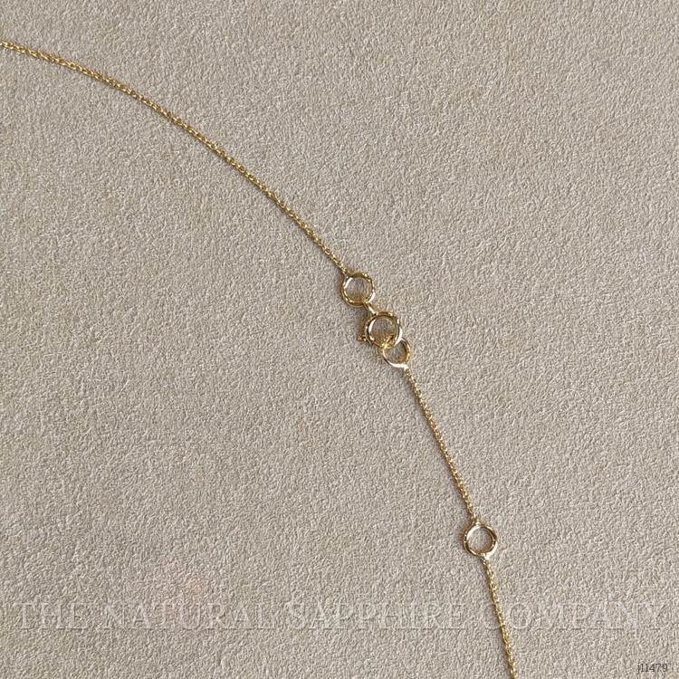 0.42 Ct. Blue Sapphire and Natural Diamond Accent Stones Necklace, 14K Yellow Gold