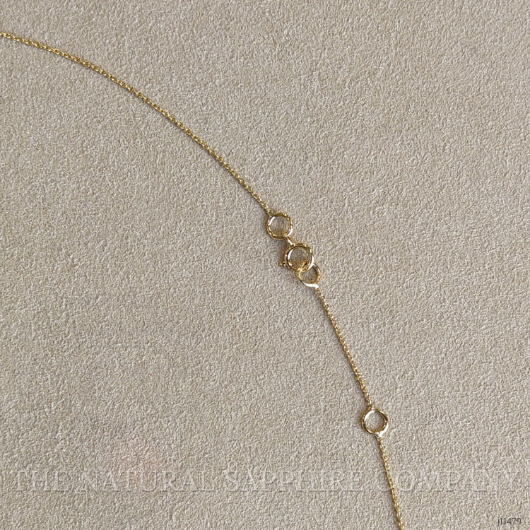 0.42 Ct. Blue Sapphire and Natural Diamond Accent Stones Necklace, 14K Yellow Gold