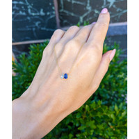 0.42 Ct. Blue Sapphire and Natural Diamond Accent Stones Necklace, 14K Yellow Gold Life Style