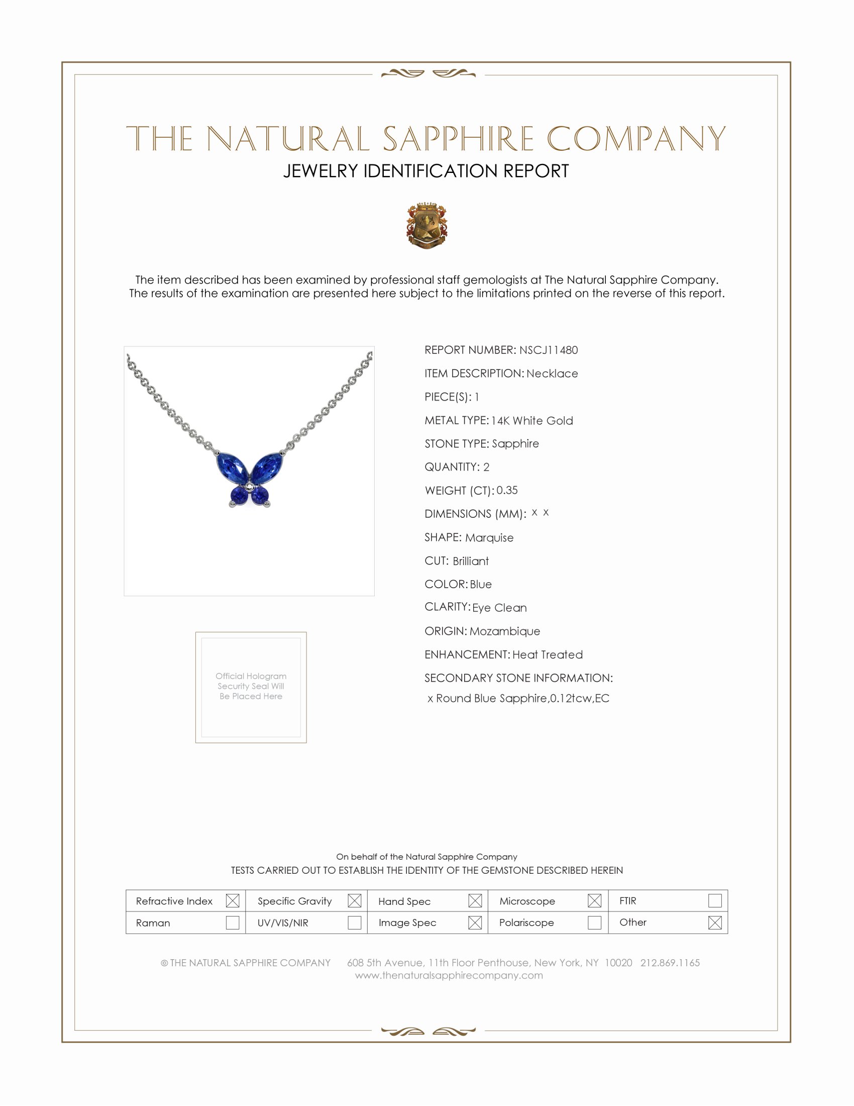 0.35 Ct. Blue Sapphire Multi Stone Necklace, 14K White Gold