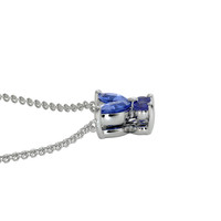 0.35 Ct. Blue Sapphire Multi Stone Necklace, 14K White Gold Image