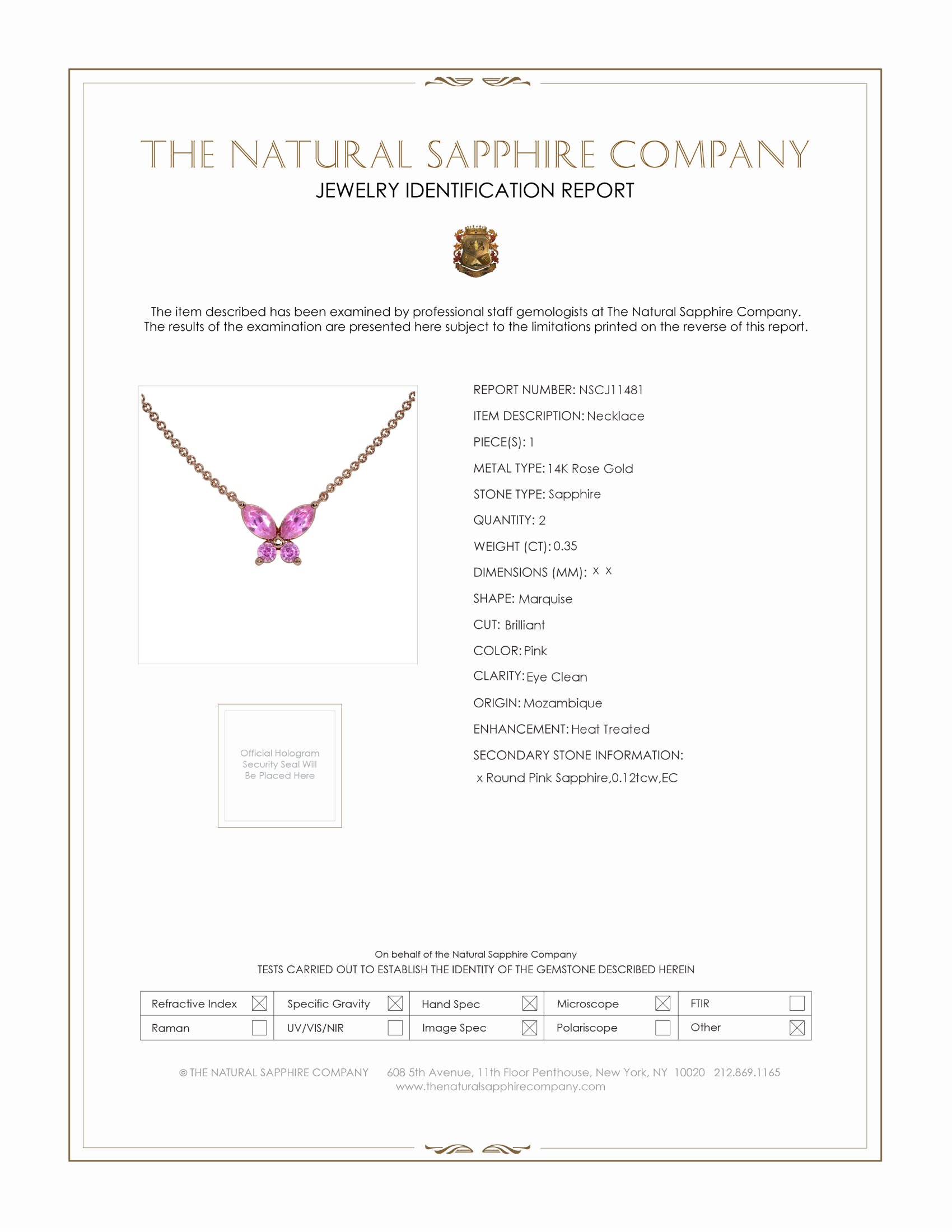 0.35 Ct. Pink Sapphire Multi Stone Necklace, 14K Rose Gold