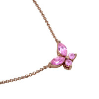 0.35 Ct. Pink Sapphire Multi Stone Necklace, 14K Rose Gold Image
