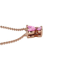 0.35 Ct. Pink Sapphire Multi Stone Necklace, 14K Rose Gold Image