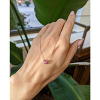 0.35 Ct. Pink Sapphire Multi Stone Necklace, 14K Rose Gold Life Style