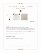 0.45 Ct. Ruby and Natural Diamond Halo Pendant, 18K Yellow Gold Appraisal