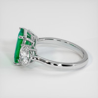 2.29 Ct. Emerald Lab Grown Diamond Three Stone Ring, Platinum 950 Image