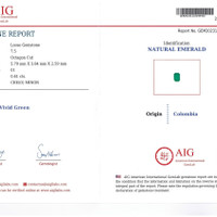 0.41 Ct. Emerald Bezel Ring, 18K Yellow Gold Scan Report