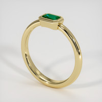 0.41 Ct. Emerald Bezel Ring, 18K Yellow Gold Image