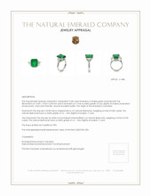 5.48 Ct. Emerald Natural Diamond Three Stone Ring, Platinum 950 Appraisal