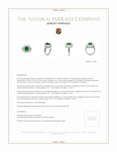 2.37 Ct. Emerald Natural Diamond Pave Ring, 18K White Gold Appraisal