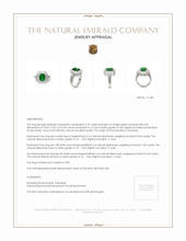 2.37 Ct. Emerald Natural Diamond Pave Ring, Platinum 950 Appraisal