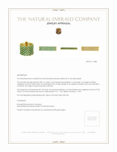 50.00 Ct.Tw.Total Carat Weight Emerald and Natural Diamond Accent Stones Bracelet, 18K Yellow Gold Appraisal