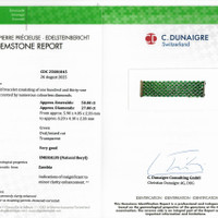 50.00 Ct.Tw. Emerald Natural Diamond Accent Stones Bracelet, 14K Yellow Gold Scan Report