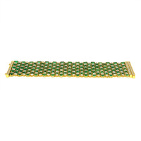 50.00 Ct.Tw. Emerald Natural Diamond Accent Stones Bracelet, 14K Yellow Gold Image
