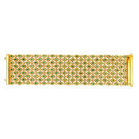 50.00 Ct.Tw. Emerald Natural Diamond Accent Stones Bracelet, 14K Yellow Gold Image