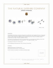 1.47 Ct.Tw.Total Carat Weight Blue Sapphire and Natural Diamond Studs Earrings, 18K White Gold Appraisal