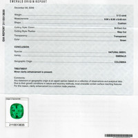 3.12 Ct. Emerald Natural Diamond Three Stone Ring, Platinum 950 Scan Report