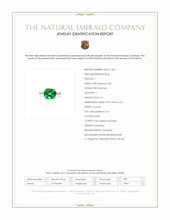 3.12 Ct. Emerald and Natural Diamond Three Stone Ring, Platinum 950 Scan Report