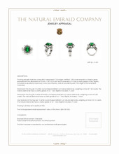 3.50 Ct. Emerald Natural Diamond Antique Style Ring, Platinum 950 Appraisal