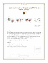 1.71 Ct.Tw. Ruby Natural Diamond Studs Earrings, 18K White & Yellow Appraisal