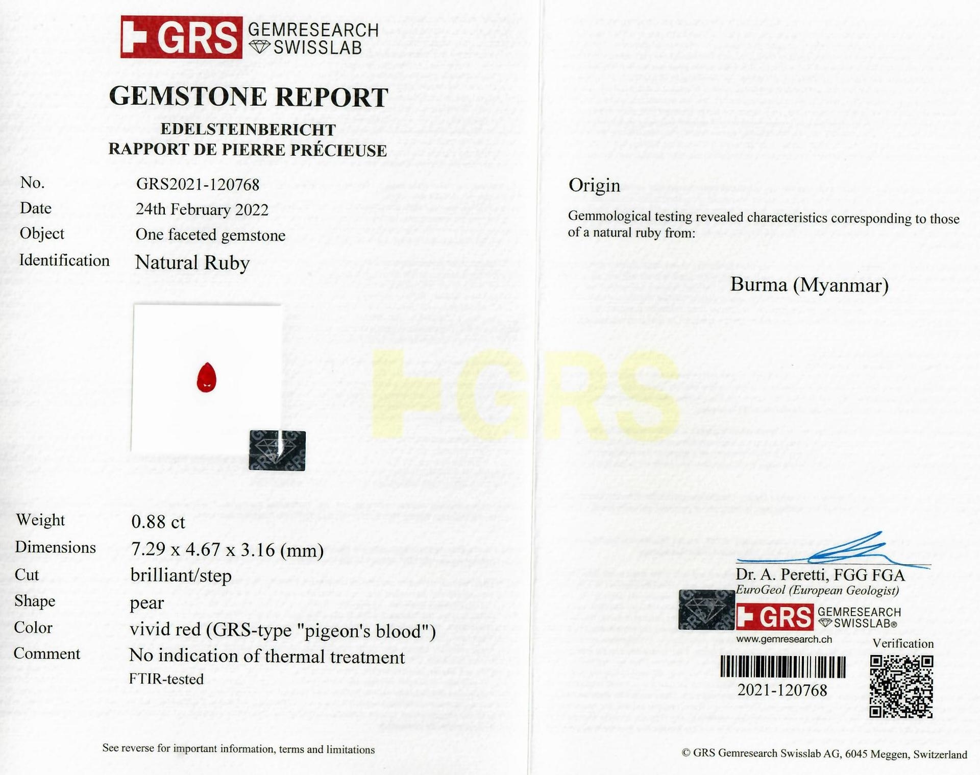 1.71 Ct.Tw. Ruby and Natural Diamond Studs Earrings, 18K White & Yellow