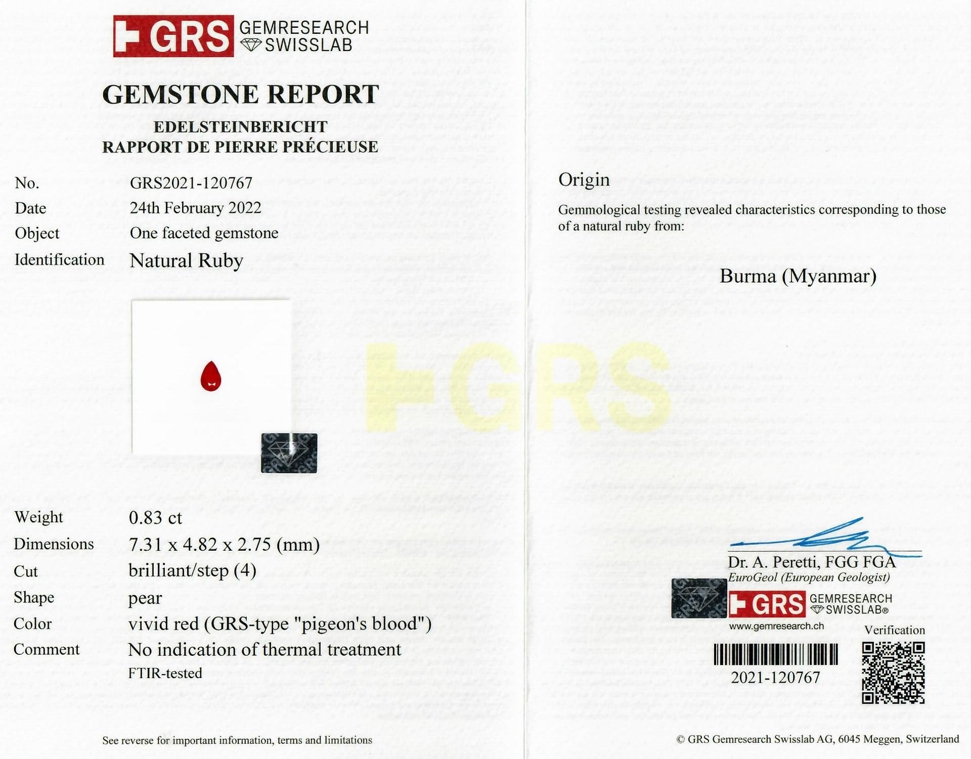 1.71 Ct.Tw. Ruby Natural Diamond Studs Earrings, 18K White & Yellow