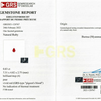 1.71 Ct.Tw. Ruby Natural Diamond Studs Earrings, 18K White & Yellow Scan Report