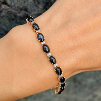 10.18 Ct.Tw. Diopside 14K Yellow Gold bracelet