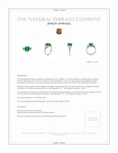 3.21 Ct. Emerald and Natural Diamond Accent Stones Ring, Platinum 950 Appraisal