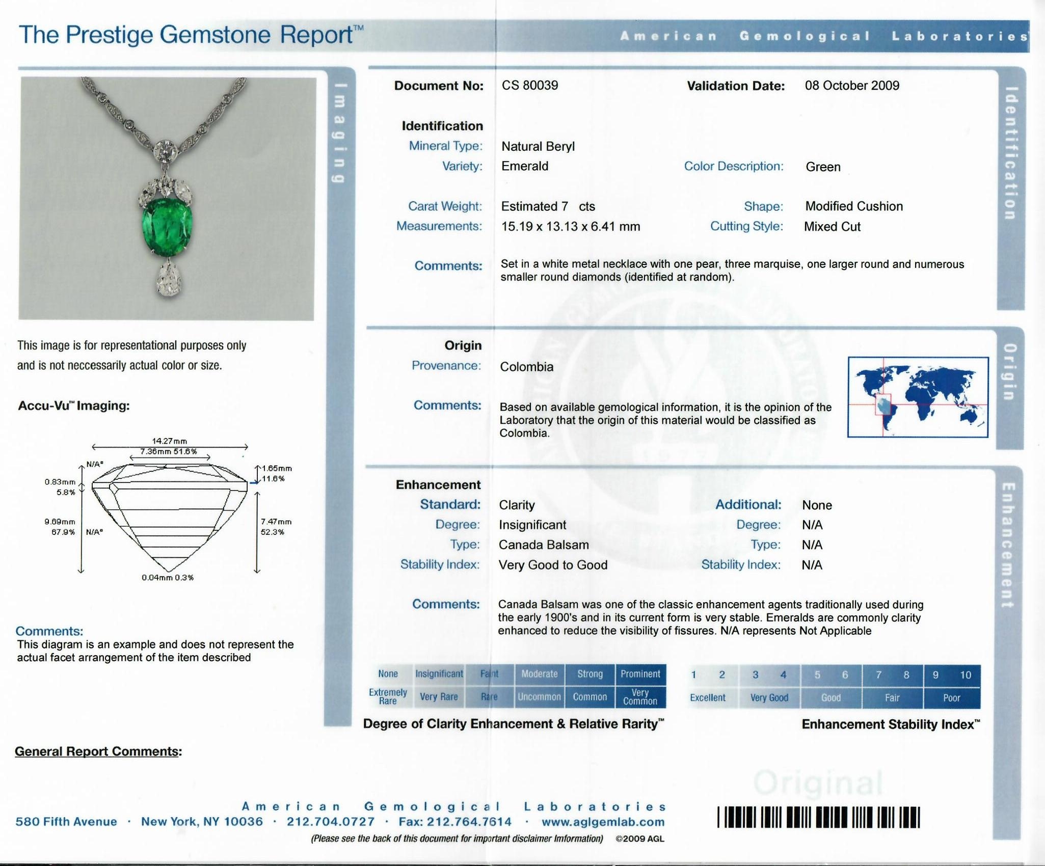 7.00 Ct. Emerald Natural Diamond Pave Necklace, Platinum 950
