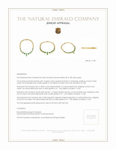 22.00 Ct. Emerald Natural Diamond Antique Style Necklace, 18K Yellow Gold Appraisal