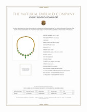 22.00 Ct. Emerald Natural Diamond Antique Style Necklace, 18K Yellow Gold Scan Report