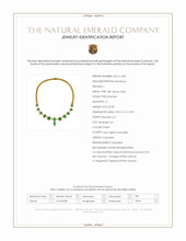 22.00 Ct. Emerald and Natural Diamond Antique Style Necklace, 18K Yellow Gold Scan Report