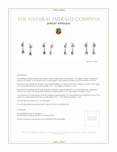 6.50 Ct.Tw. Emerald Natural Diamond Accent Stones Earrings, 14K White Gold Appraisal