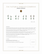 7.00 Ct.Tw. Emerald Natural Diamond Accent Stones Earrings, Platinum 950 Appraisal