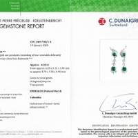 6.50 Ct.Tw. Emerald Natural Diamond Accent Stones Earrings, 14K White Gold Scan Report