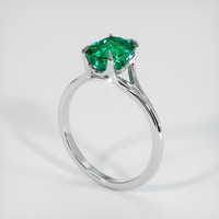 1.18 Ct. Emerald Solitaire Ring, 18K White Gold Image