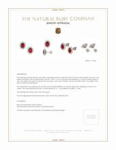 4.52 Ct.Tw.Total Carat Weight Ruby and Natural Diamond Studs Earrings, 18K White Gold Appraisal