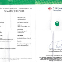 10.28 Ct. Emerald Natural Diamond Pave Ring, Platinum 950 Scan Report