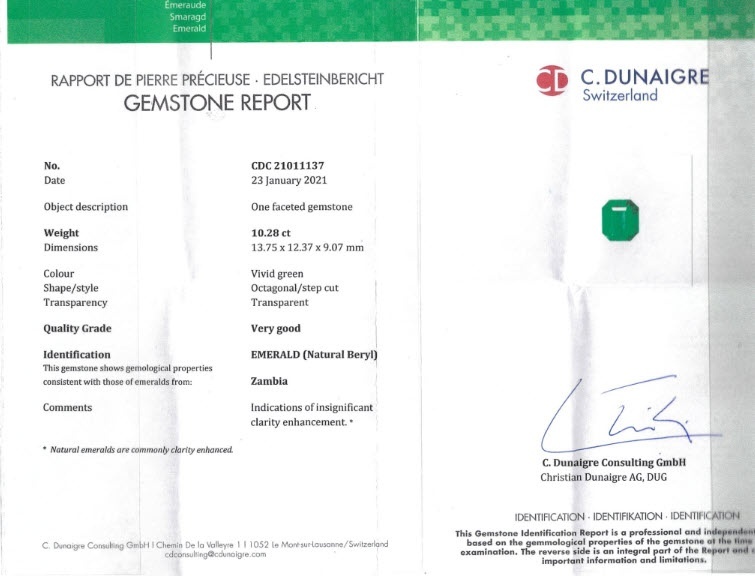 10.28 Ct. Emerald and Natural Diamond Pave Ring, Platinum 950