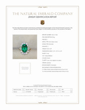 4.29 Ct. Emerald Natural Diamond Halo Ring, 18K Yellow Gold Scan Report