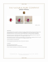 4.00 Ct. Ruby and Natural Diamond Halo Ring, 18K Yellow Gold Appraisal