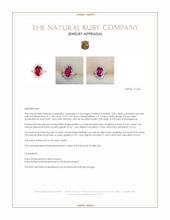 4.00 Ct. Ruby and Natural Diamond Halo Ring, 18K Yellow Gold Appraisal