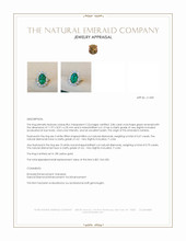 3.86 Ct. Emerald Natural Diamond Halo Ring, 18K Yellow Gold Appraisal