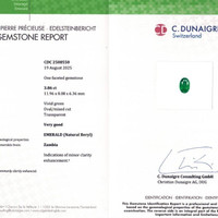 3.86 Ct. Emerald Natural Diamond Halo Ring, 18K Yellow Gold Scan Report