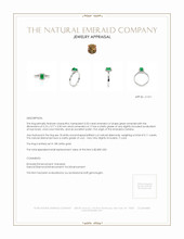 0.50 Ct. Emerald and Natural Diamond Pave Ring, 18K White Gold Appraisal